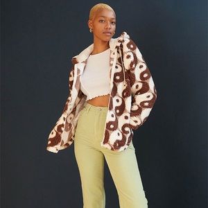 Pacsun oversized Sherpa ying yang zip up sweater with hood